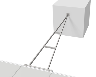 Landfäste för EasyFloat flytbrygga som möjliggör säker anslutning till fasta konstruktioner på land, robust och enkel att montera