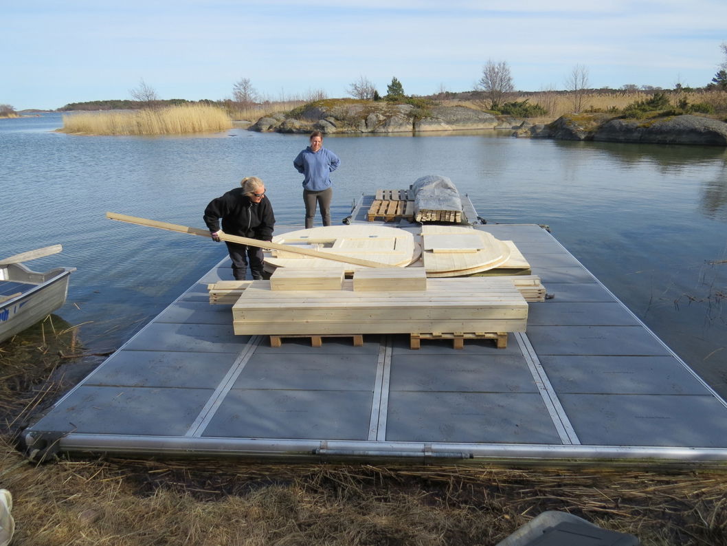 EasyFloat schwimmende Plattform mit Teilen, um eine Sauna selbst zusammenzubauen