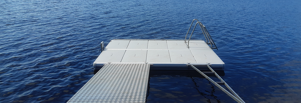 Flytbrygga EasyFloat flotte och flyt brygga - ibland felstavat Easy float och Float tech
