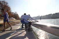 Rowing launching pontoon