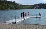 Badbrygga i Nynäshamns Kommun med EasyFloat och sandstrand