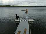 Badbrygga vid sjön Rymmen, Småland – Avkoppling och natur